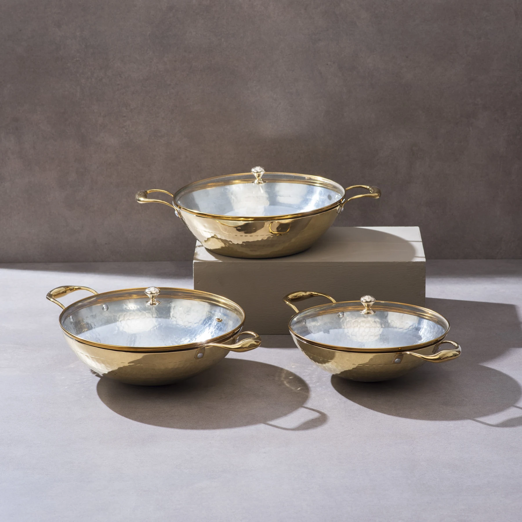 Peetal Donga Set — Glass Lid